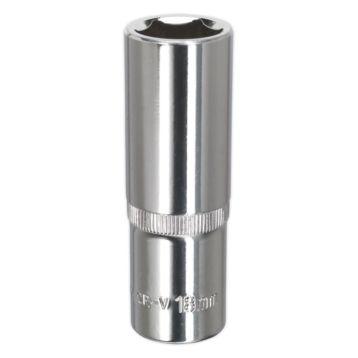 Sealey 18mm Deep Metric WallDrive Socket 1/2"Sq Drive Fully Polished SP1218D