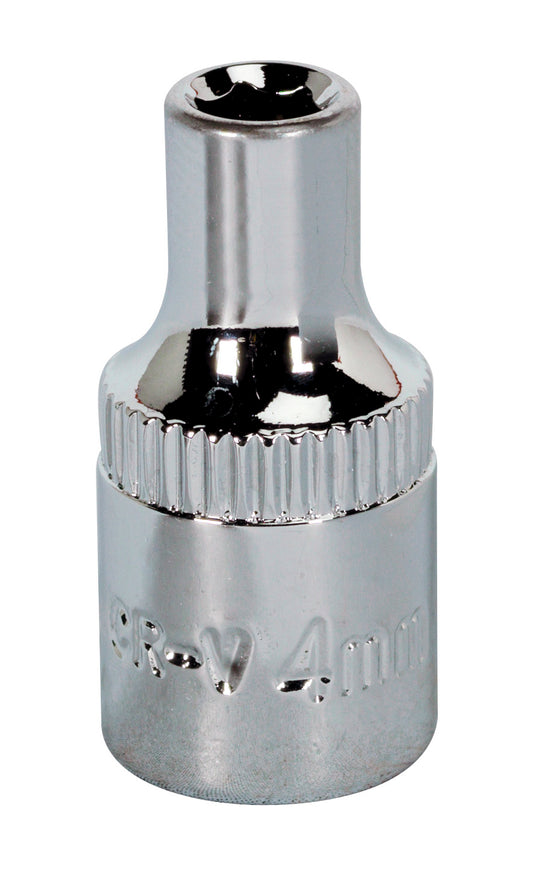 Sealey 4mm 1/4"D Metric WallDrive Chrome Socket Standard Length 6pt SP1404