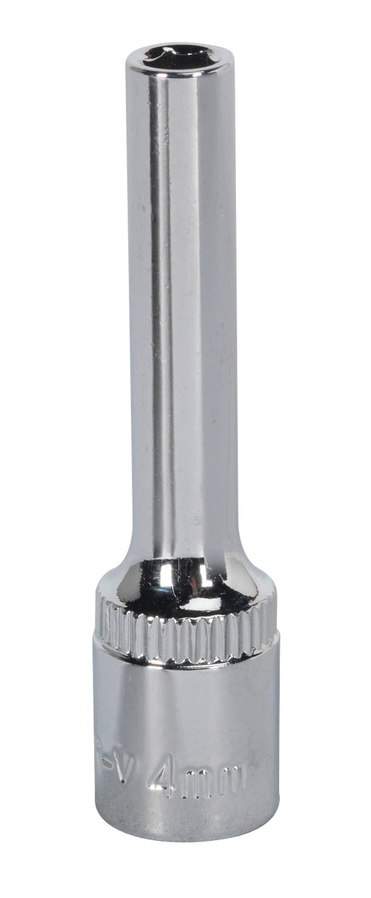 Sealey Metric Socket 4mm Deep 1/4"Sq Drive Fully Polished SP1404D