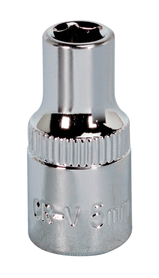 Sealey 5mm 1/4"D Metric WallDrive Chrome Socket Standard Length 6pt SP1405