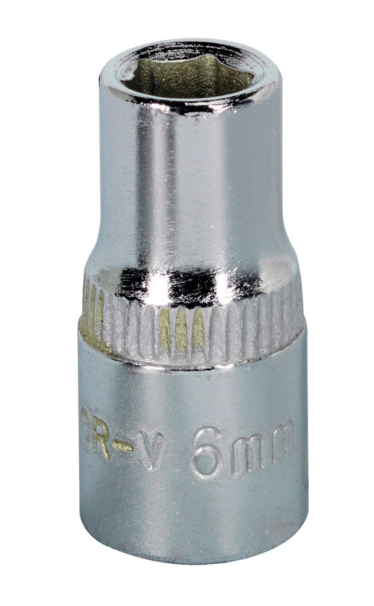 Sealey 6mm 1/4"D Metric WallDrive Chrome Socket Standard Length 6pt SP1406
