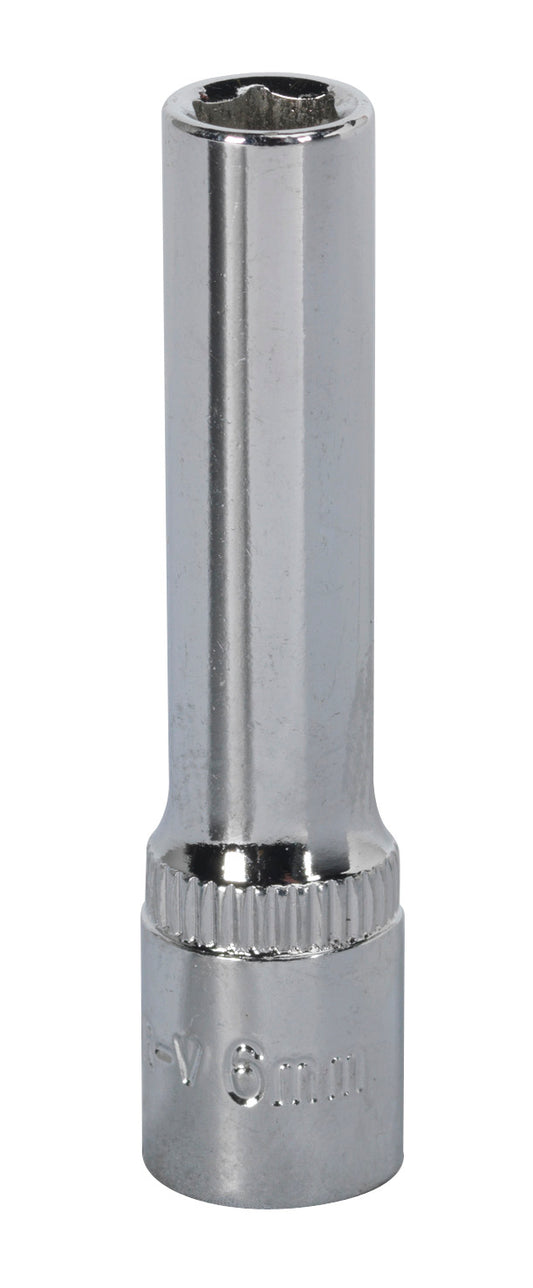 Sealey Metric Socket 6mm Deep 1/4"Sq Drive Fully Polished SP1406D