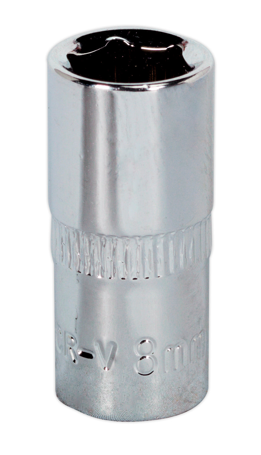 Sealey 8mm 1/4"D Metric WallDrive Chrome Socket Standard Length 6pt SP1408