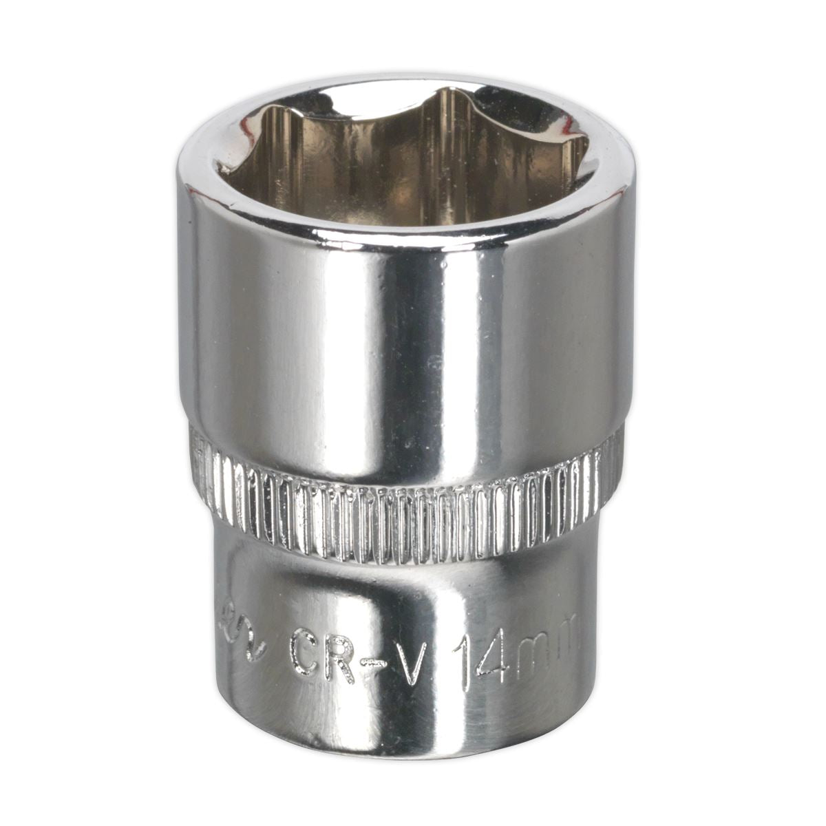 Sealey 14mm 1/4"D Metric WallDrive Chrome Socket Standard Length 6pt SP1414