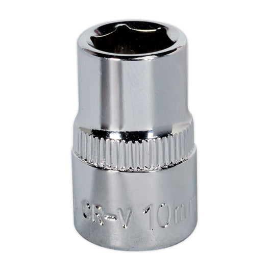 Sealey 3/8"Sq Drive Socket 10mm WallDrive Chrome Standard Length SP3810