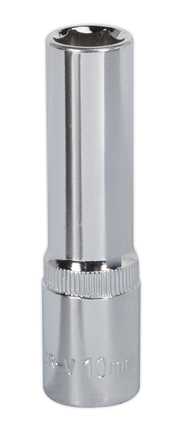 Sealey 10mm Deep 3/8"Sq Drive WallDrive Socket Chrome  Hardened Tempered SP3810D