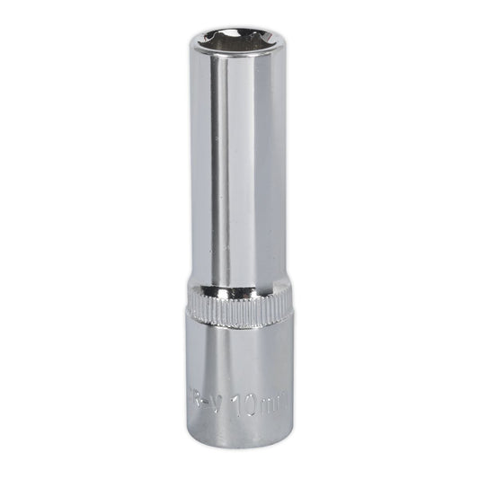 Sealey 10mm Deep 3/8"Sq Drive WallDrive Socket Chrome  Hardened Tempered SP3810D