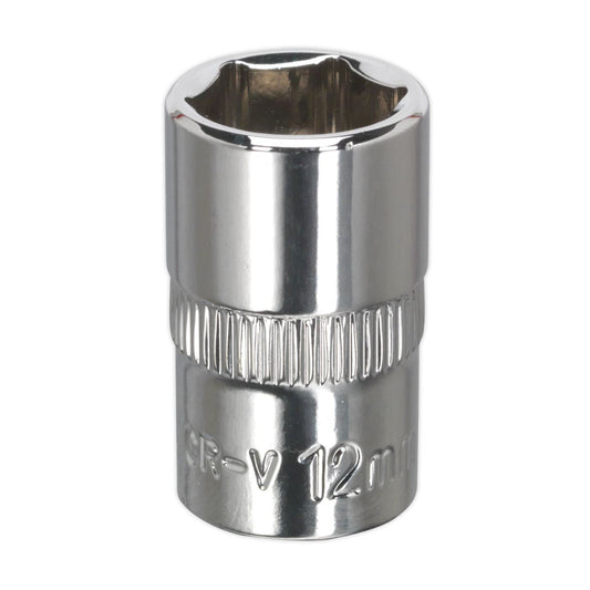 Sealey 3/8"Sq Drive Socket 12mm WallDrive Chrome Standard Length SP3812