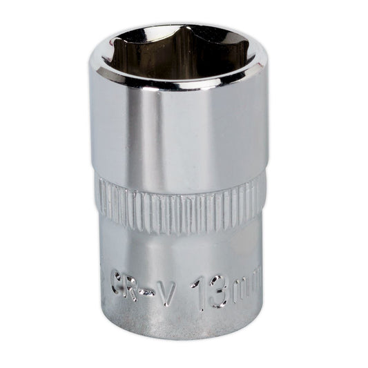 Sealey 3/8"Sq Drive Socket 13mm WallDrive Chrome Standard Length SP3813
