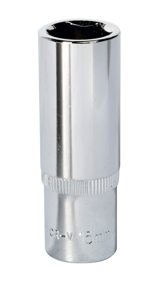 Sealey 15mm Deep 3/8"Sq Drive WallDrive Socket Chrome  Hardened Tempered SP3815D