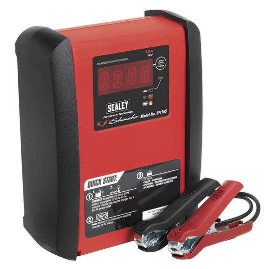 Sealey Schumacher&reg; Intelligent Speed Charge Battery Charger/Maintainer 15A 12V SPI15S