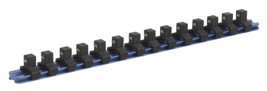 Sealey 3/8"Sq Drive Aluminium Socket Retaining Rail with 14 Clips SR3814