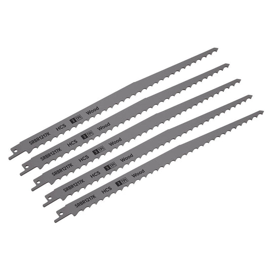 Sealey Reciprocating Saw Blade Pruning & Coarse Wood 300mm 3tpi - Pack of 5 SRBR1217K