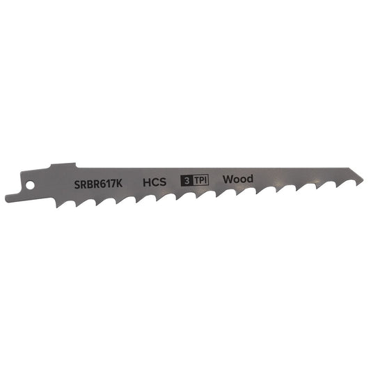 Sealey Reciprocating Saw Blade Pruning & Coarse Wood 150mm 3tpi - Pack of 5 SRBR617K