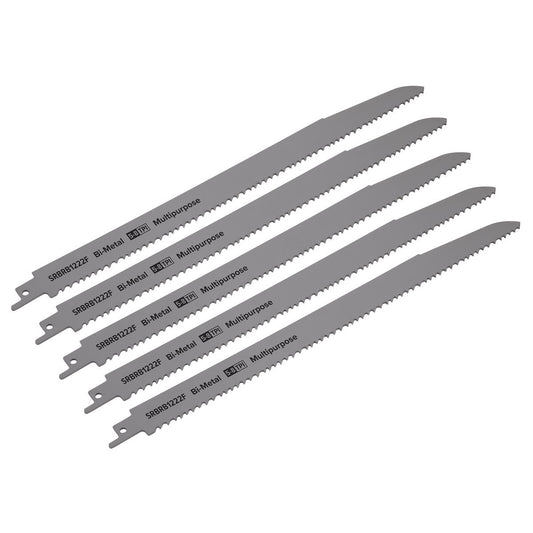 Sealey Reciprocating Saw Blade Multipurpose 300mm 5-8tpi - Pack of 5 SRBRB1222F