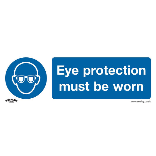 Sealey Mandatory Safety Sign - Eye Protection Must Be Worn - Self-Adhesive Vinyl SS11V1
