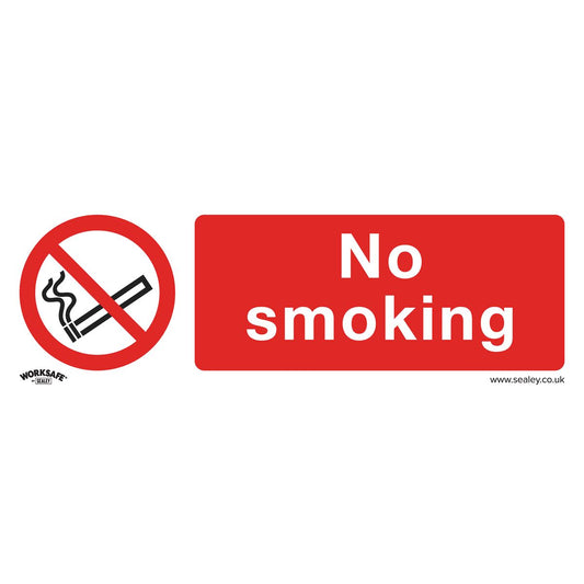 Sealey Prohibition Safety Sign - No Smoking - Self-Adhesive Vinyl - Pack of 10 SS13V10