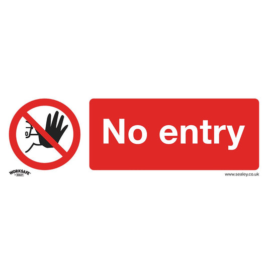 Sealey Prohibition Safety Sign - No Entry - Self-Adhesive Vinyl - Pack of 10 SS14V10