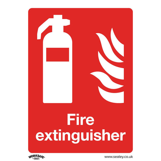 Sealey Prohibition Safety Sign - Fire Extinguisher - Rigid Plastic - Pack of 10 SS15P10