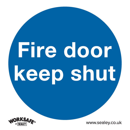Sealey Mandatory Safety Sign - Fire Door Keep Shut - Self-Adhesive Vinyl SS1V1