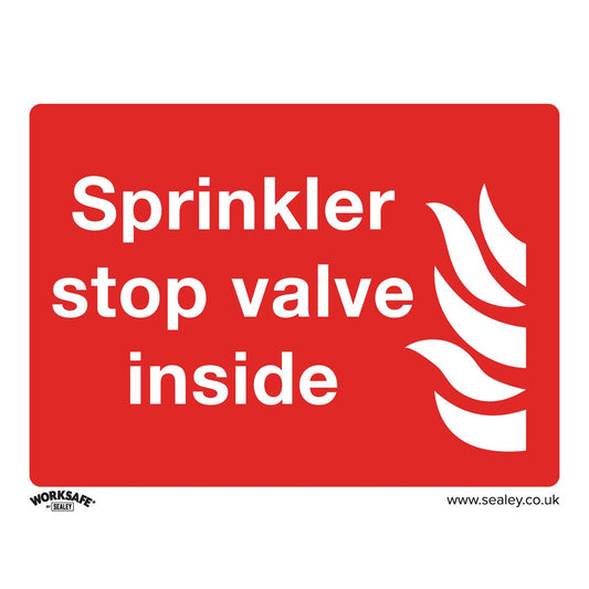 Sealey Safe Conditions Safety Sign - Sprinkler Stop Valve - Rigid Plastic - Pack of 10 SS23P10