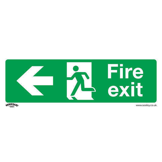 Sealey Safe Conditions Safety Sign - Fire Exit (Left) - Rigid Plastic SS25P1