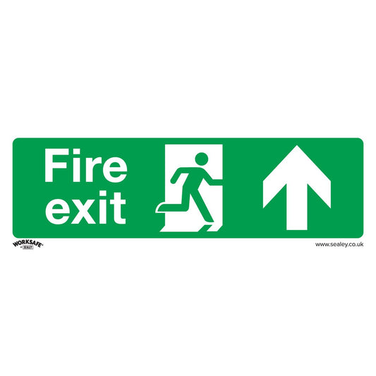 Sealey Safe Conditions Safety Sign - Fire Exit (Up) - Rigid Plastic - Pack of 10 SS28P10