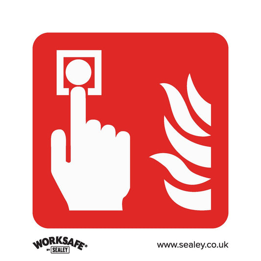 Sealey Safe Conditions Safety Sign - Fire Alarm Symbol - Rigid Plastic - Pack of 10 SS31P10