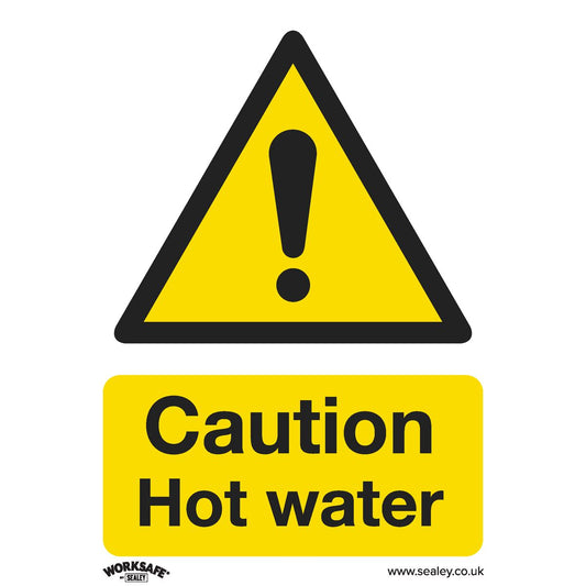 Sealey Warning Safety Sign - Caution Hot Water - Rigid Plastic SS38P1