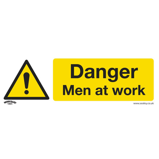Sealey Warning Safety Sign - Danger Men At Work - Self-Adhesive Vinyl SS46V1