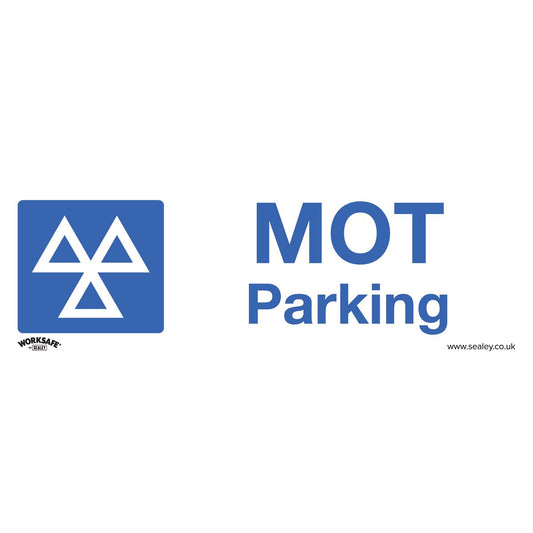 Sealey Warning Safety Sign - MOT Parking - Self-Adhesive Vinyl - Pack of 10 SS49V10