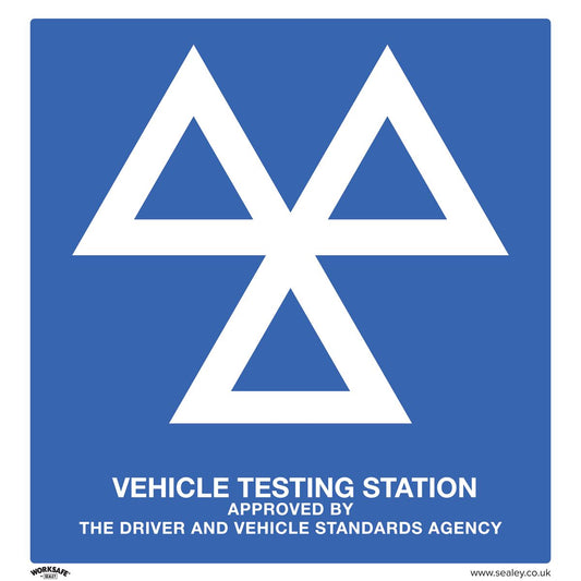 Sealey Warning Safety Sign - MOT Testing Station - Aluminium Composite SS51A1