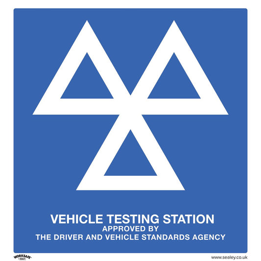 Sealey Warning Safety Sign - MOT Testing Station - Rigid Plastic SS51P1