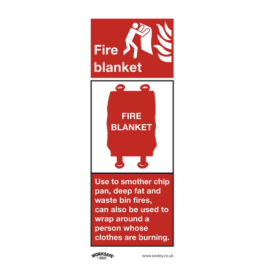 Sealey Safe Conditions Safety Sign - Fire Blanket - Rigid Plastic - Pack of 10 SS53P10