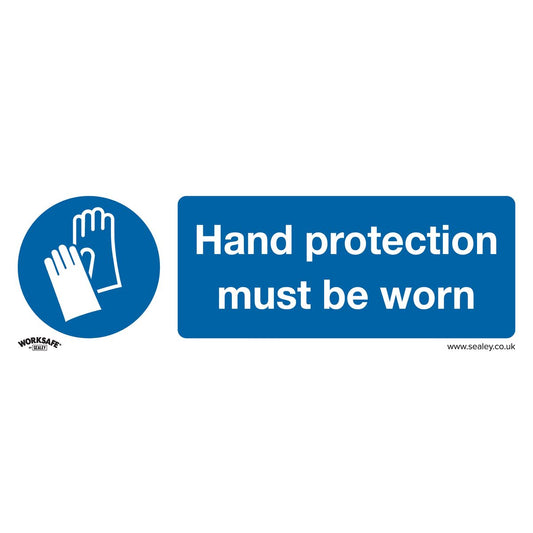Sealey Mandatory Safety Sign - Hand Protection Must Be Worn - Self-Adhesive Vinyl SS6V1