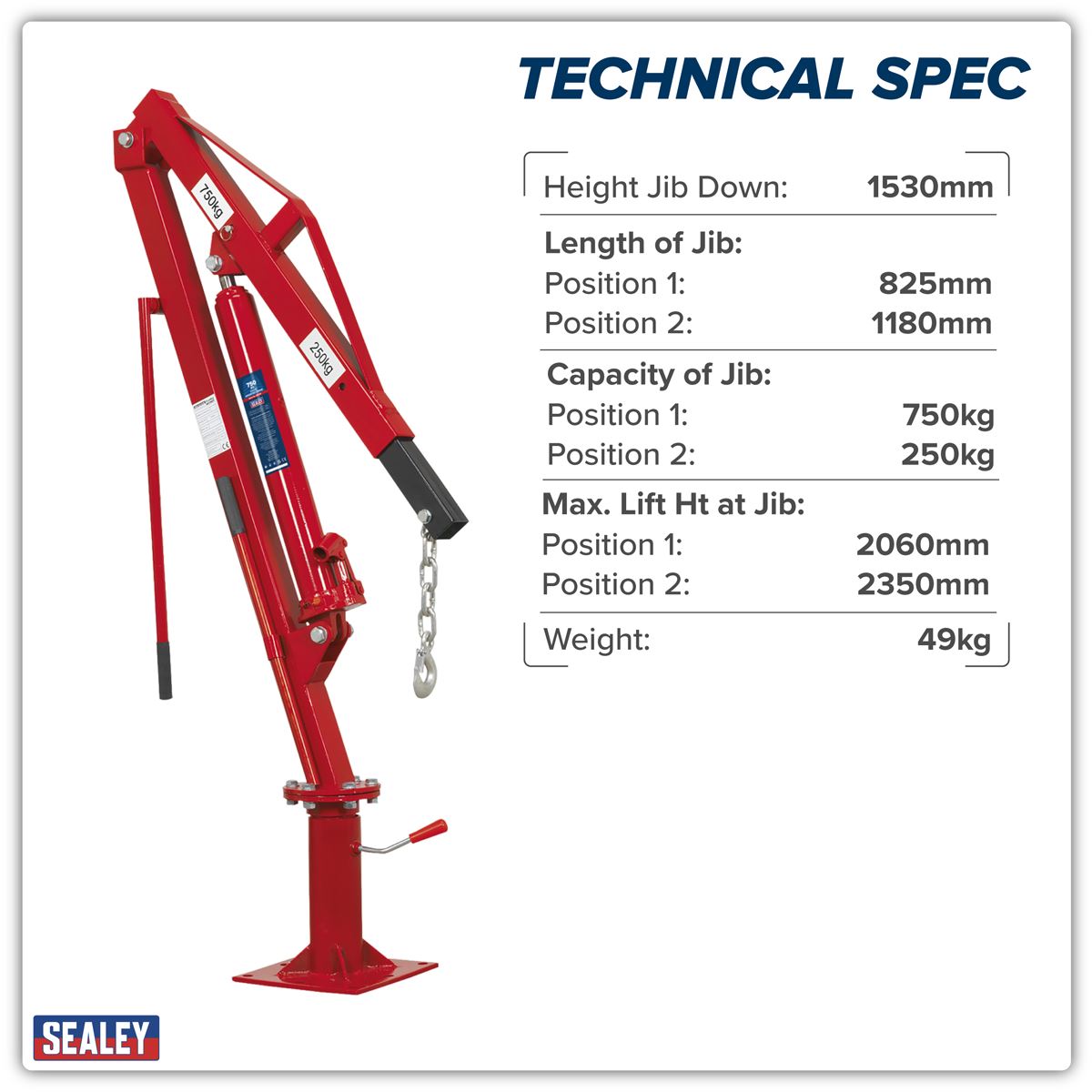 Sealey Static Mounted Crane 750kg SSC750