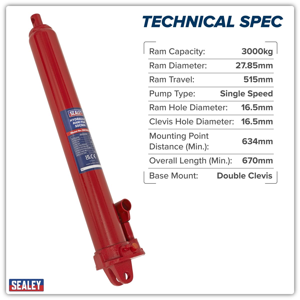 Sealey Hydraulic Ram for SSC900 SSC900.08