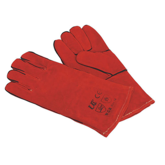 Sealey Leather Welding Gauntlets Lined Pair SSP141