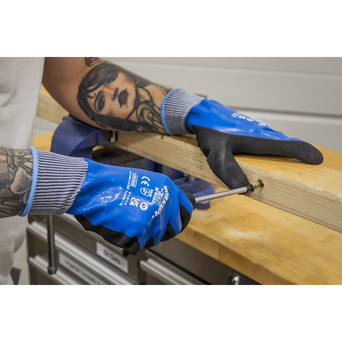 Sealey Waterproof Latex Gloves - (X-Large) - Pack of 6 Pairs SSP49XL/6