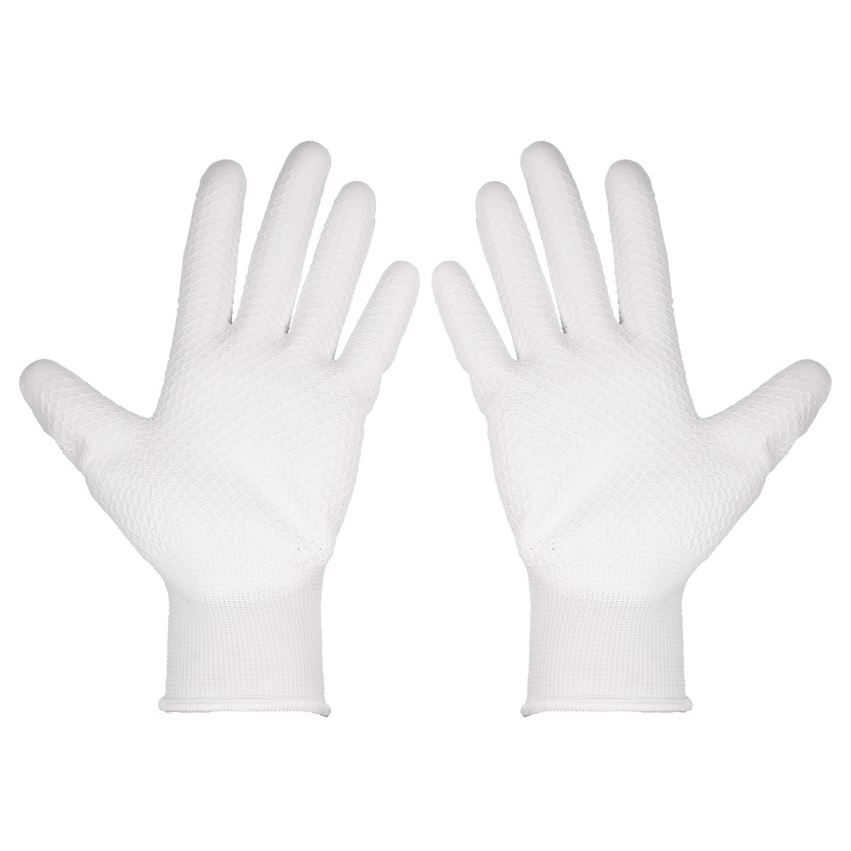 Sealey White Precision Grip Gloves - (Large) - Pack of 6 Pairs SSP50L/6
