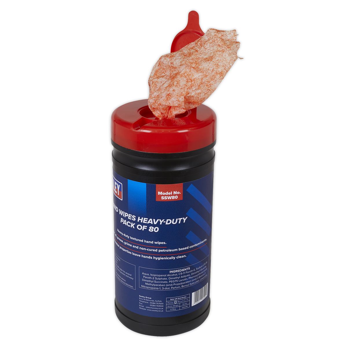 Sealey Hand Wipes Heavy-Duty - Pack of 80 SSW80