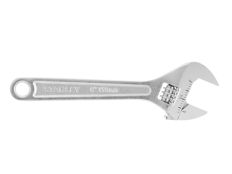 STANLEY Metal Adjustable Wrench 150mm 6in Capacity 23mm STA013121