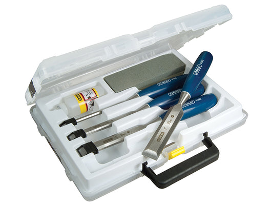 STANLEY® 5002 Bevel Edge Chisel & Oilstone Set, 6 Piece STA016130