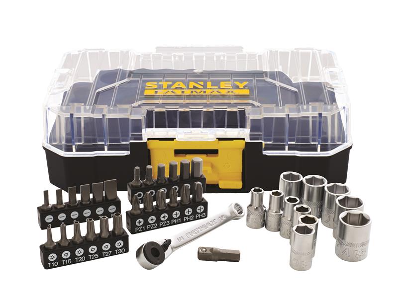 STANLEY FatMax 1/4in Socket & Bit Set 37 Piece In A PRO-STACK case STA019101