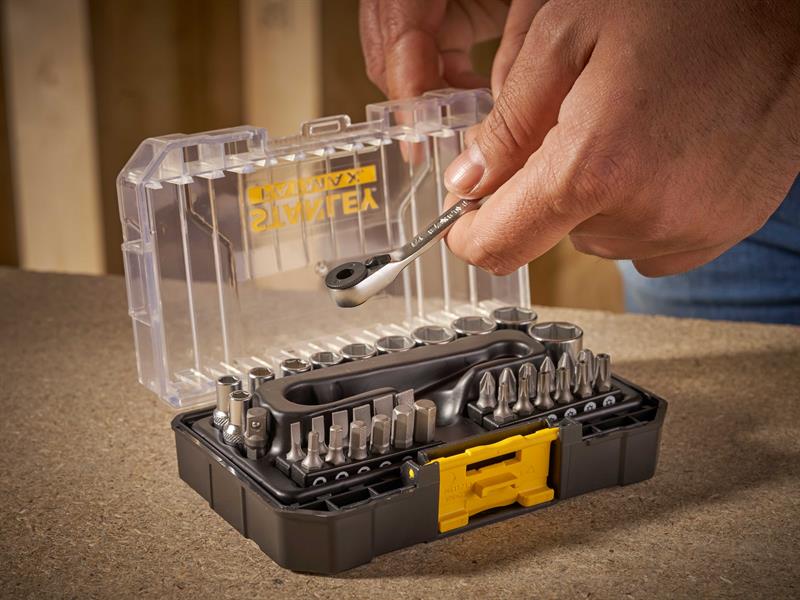 STANLEY FatMax 1/4in Socket & Bit Set 37 Piece In A PRO-STACK case STA019101