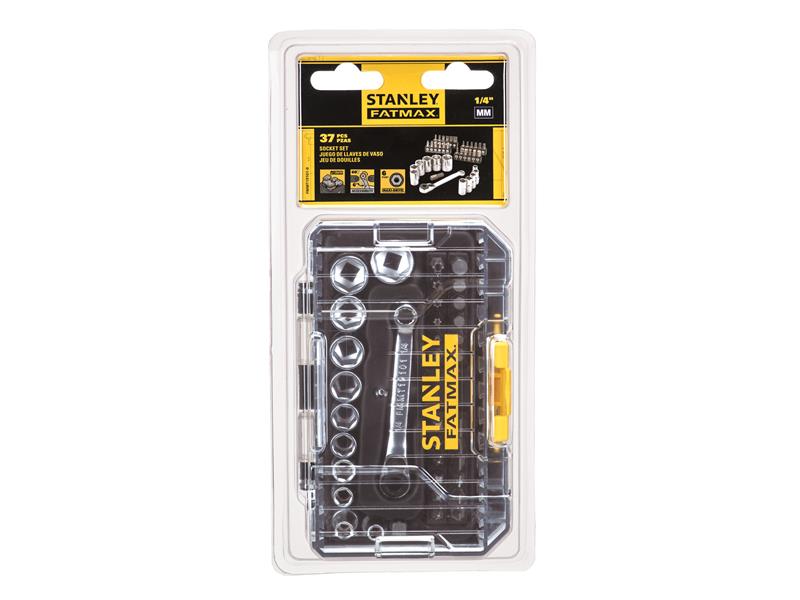 STANLEY FatMax 1/4in Socket & Bit Set 37 Piece In A PRO-STACK case STA019101