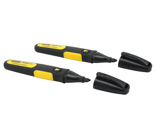 STANLEY® Chisel Tip Marker Black (Pack 2) STA047314