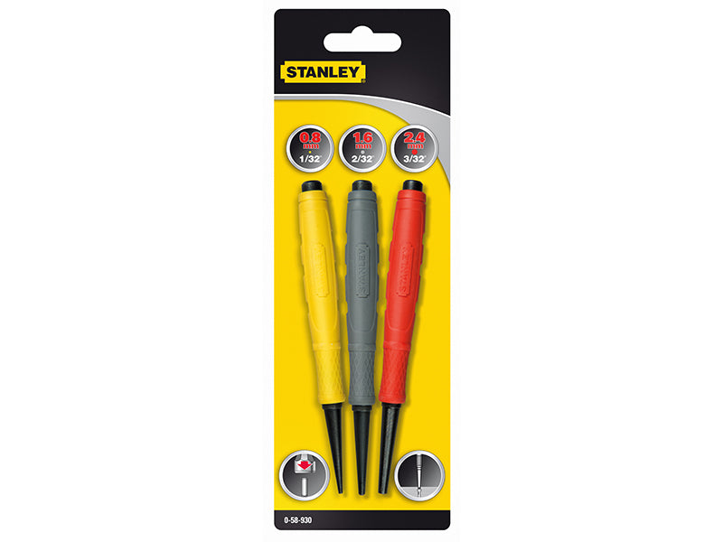 STANLEY® DynaGrip™ Nail Punch Set, 3 Piece STA058930