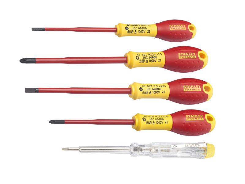 STANLEY® FatMax® VDE Insulated Screwdriver Set, 5 Piece STA062693