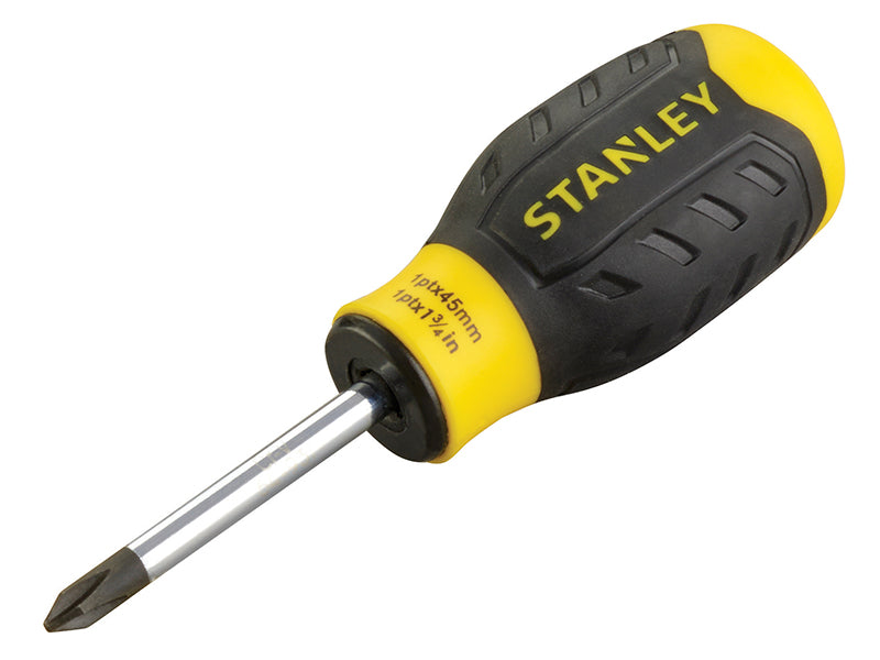 STANLEY® Cushion Grip Stubby Screwdriver Phillips Tip PH1 x 45mm STA064931